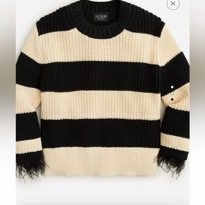 NWT Jcrew collection feather trim sweater M